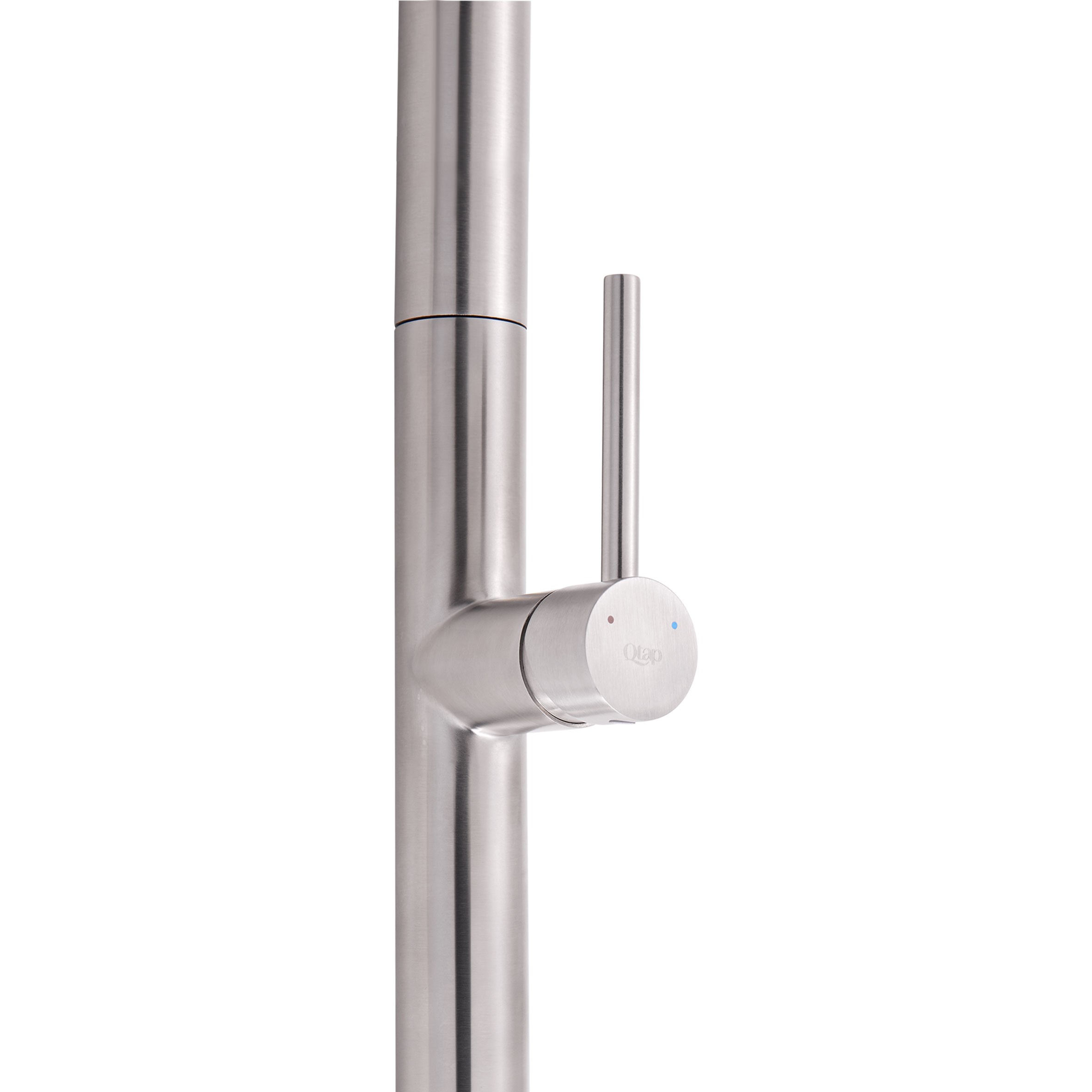 Змішувач для кухні Qtap Lenicka з висувним виливом Brushed Nickel PVD (QTLEN9138103UN)