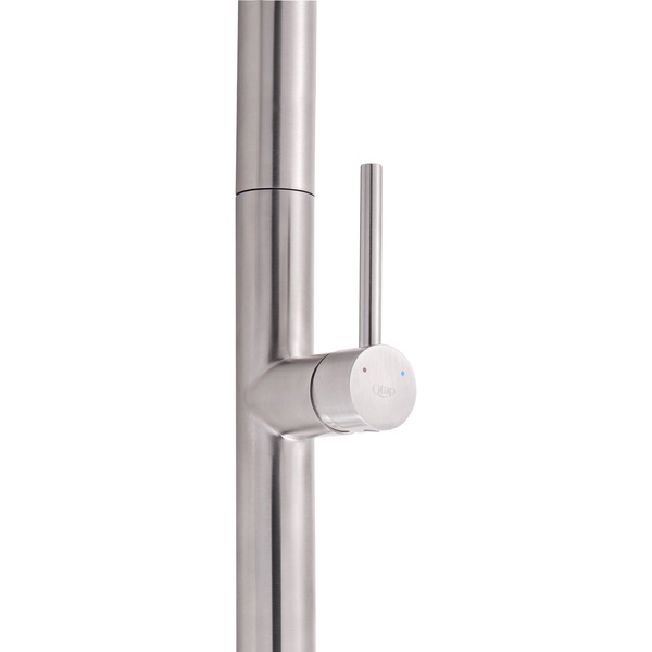 Змішувач для кухні Qtap Lenicka з висувним виливом Brushed Nickel PVD (QTLEN9138103UN)