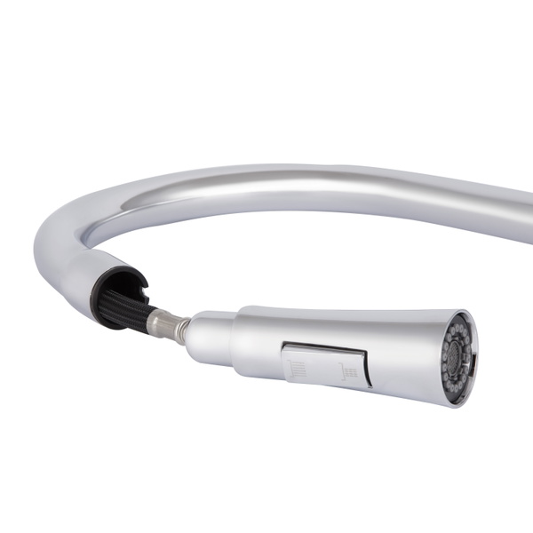 Змішувач для кухні Qtap Vlasta New з висувним виливом Chrome (QTVLA344CRM45646)