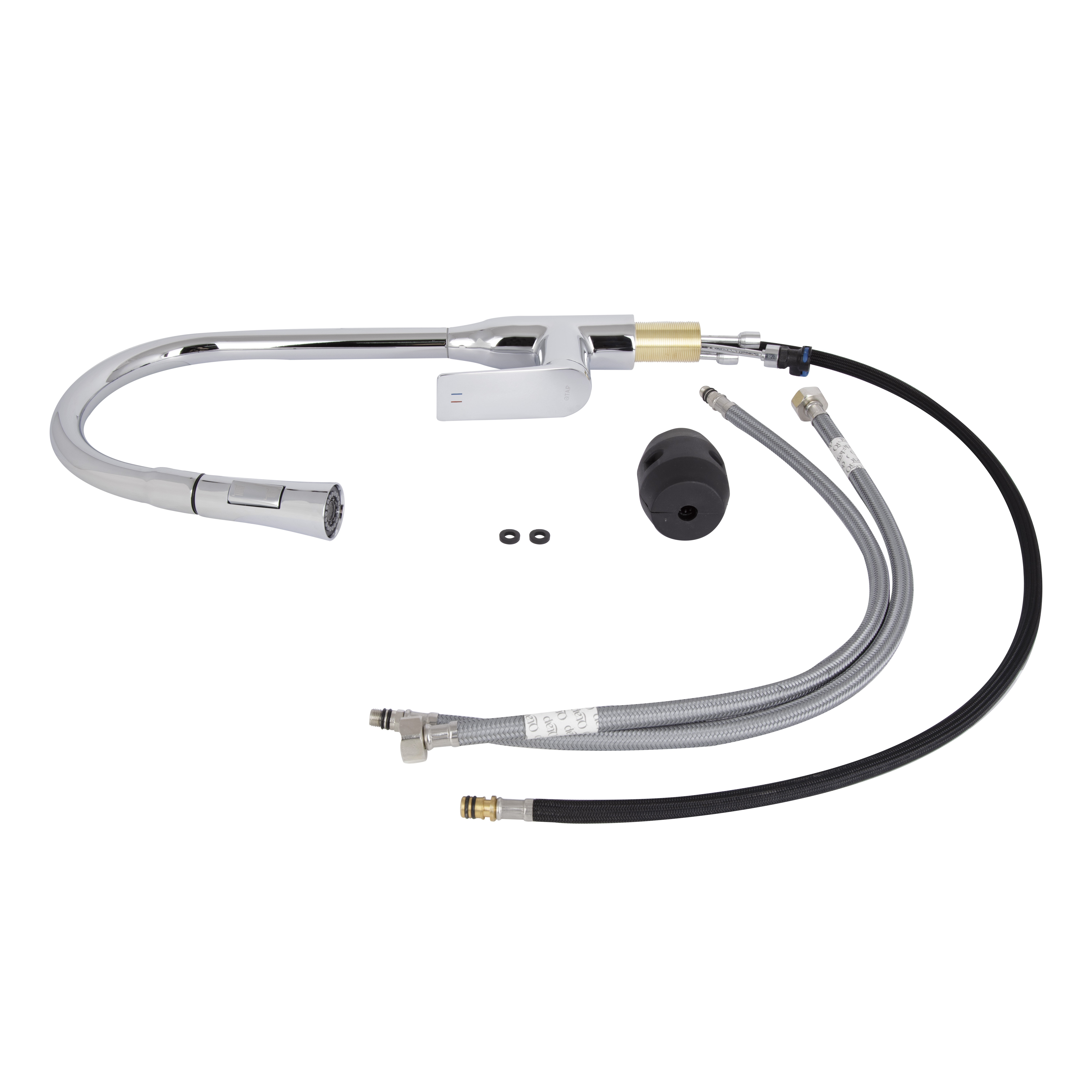 Змішувач для кухні Qtap Vlasta New з висувним виливом Chrome (QTVLA344CRM45646)