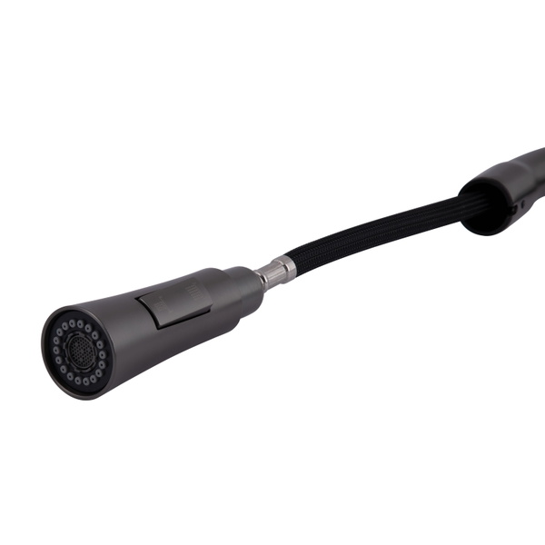Змішувач для кухні Qtap Vlasta New з висувним виливом Gunmetal Black PVD (QTVLA344GMB45647)