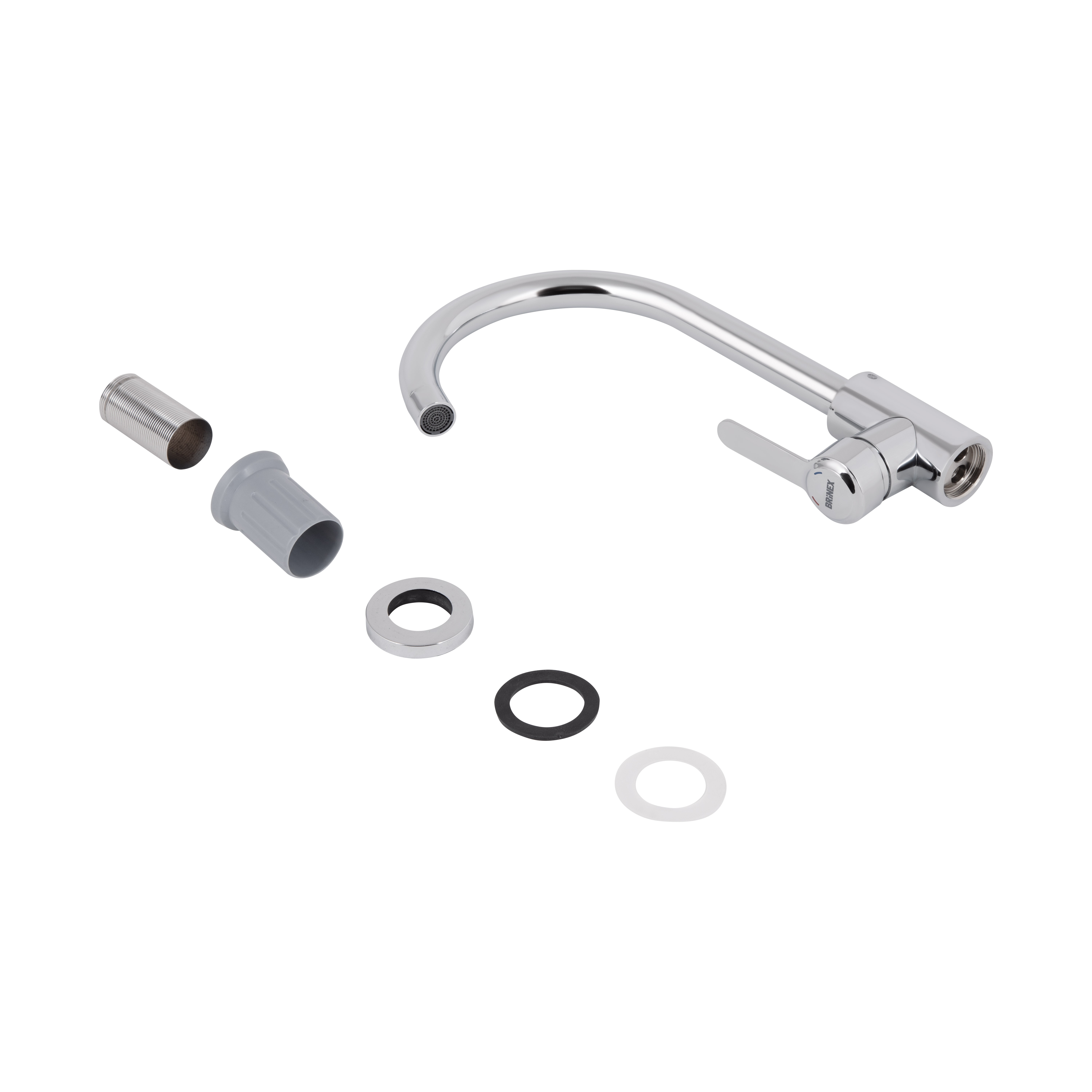 Змішувач для кухні U-образний Brinex Pure 015F U-образний Chrome (BRIPUR015FCRM)