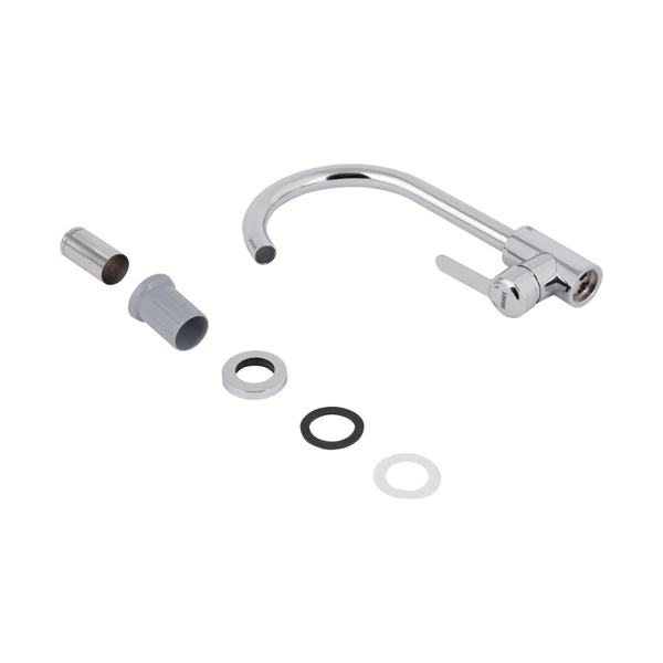 Змішувач для кухні U-образний Brinex Pure 015F U-образний Chrome (BRIPUR015FCRM)