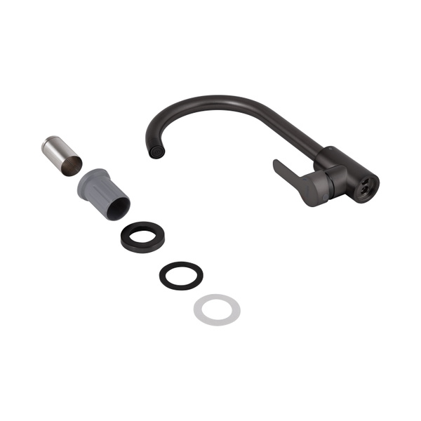 Змішувач для кухні U-образний Brinex Pure 015F U-образний Graphite (BRIPUR015FGRP)