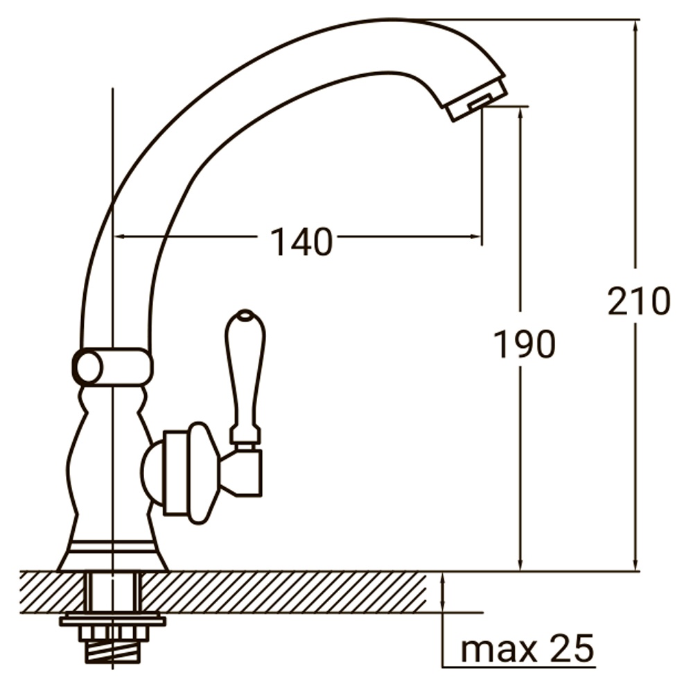 Смеситель для раковины Aquatica PL 1/2" монокран на гайке (КРАТНО 2 ШТ)