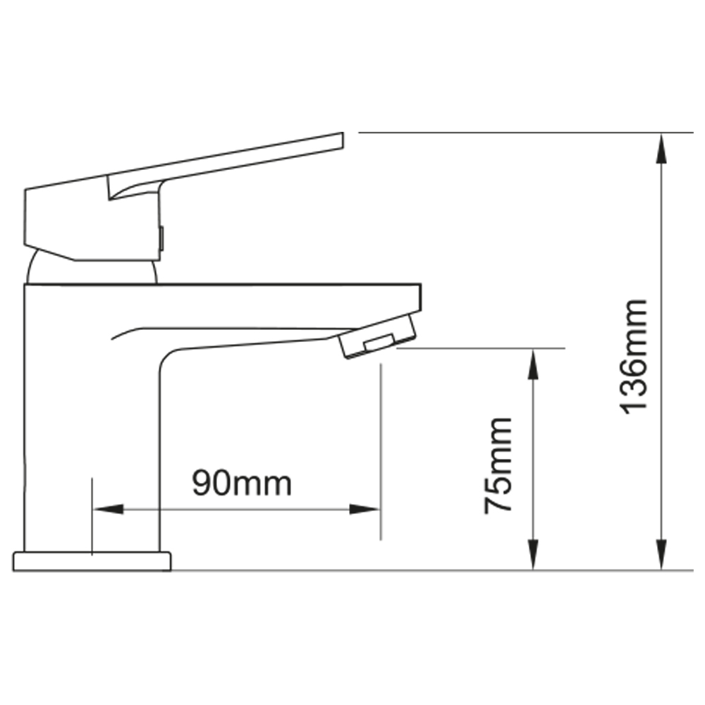 Змішувач для раковини Aquatica s37 (B) литий на шпильці Ø35 мм