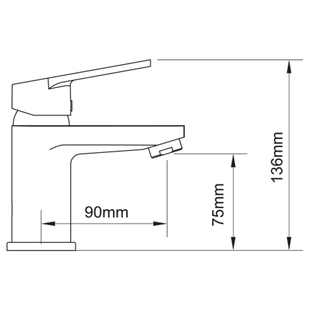 Змішувач для раковини Aquatica s37 литий на шпильці Ø35 мм