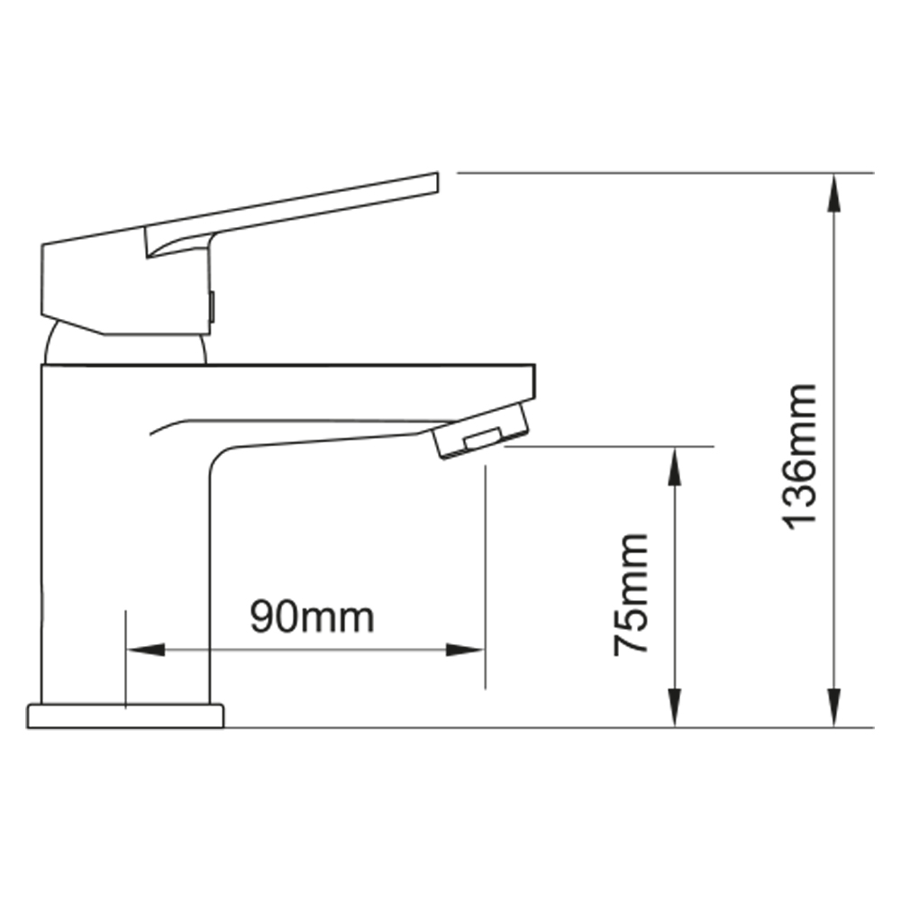 Змішувач для раковини Aquatica s37 (W) литий на шпильці Ø35 мм