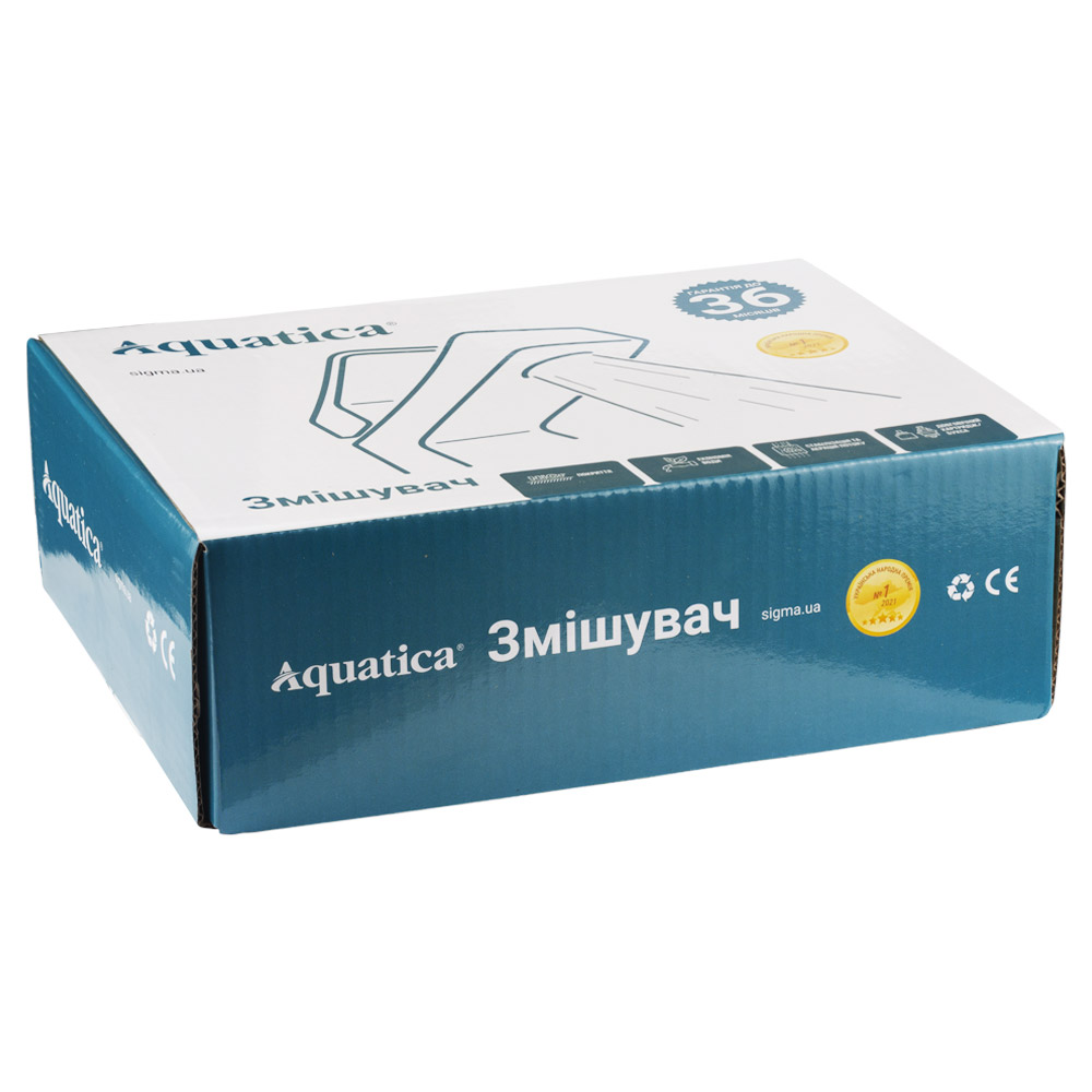 Змішувач для раковини Aquatica s37 (W) литий на шпильці Ø35 мм