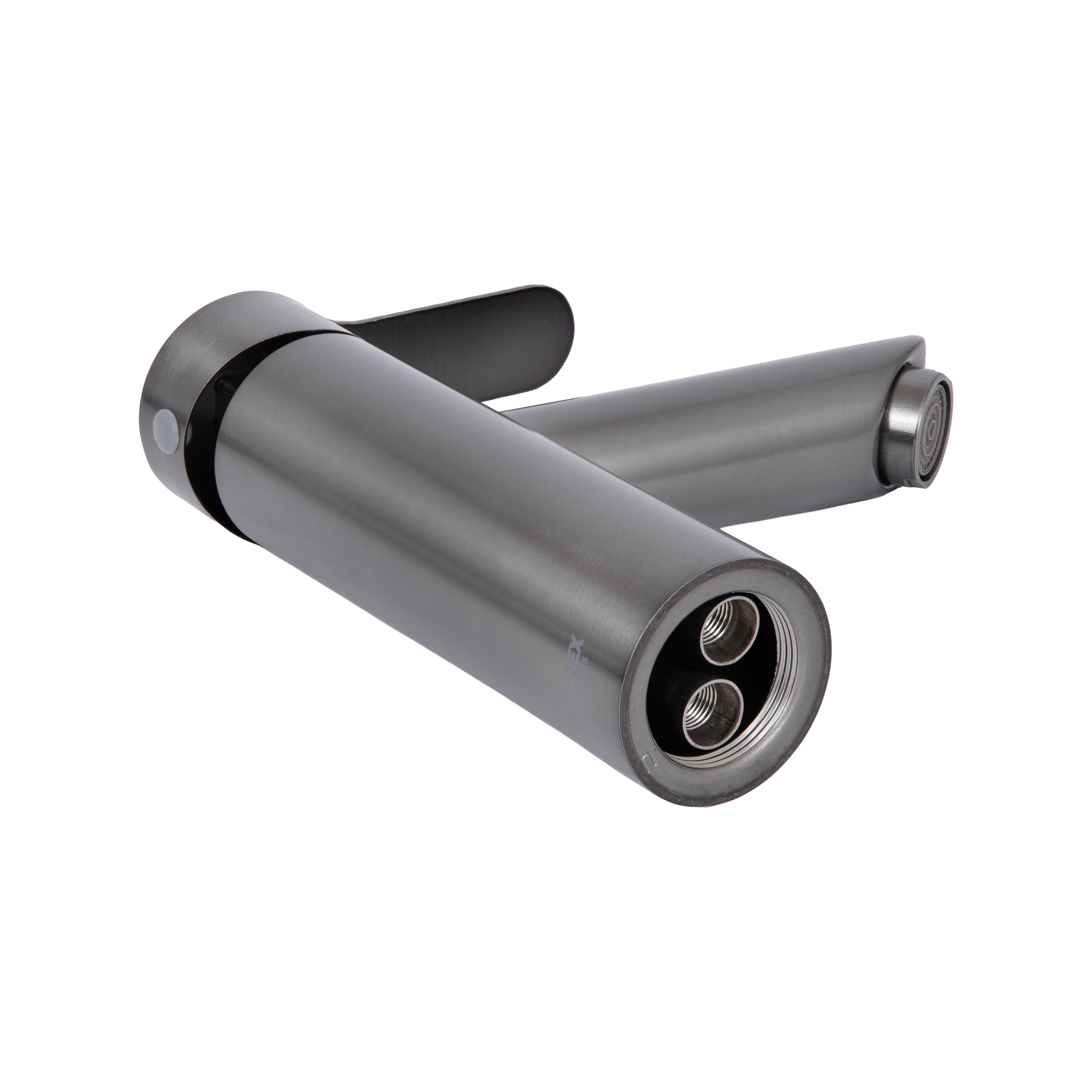 Змішувач для раковини Brinex Pure 001F низький Gunmetal Black (BRIPUR001FGRP)