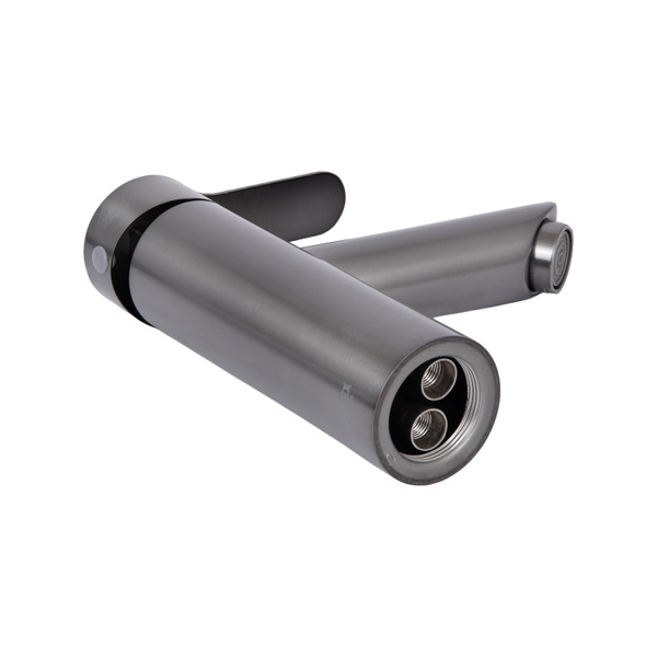 Змішувач для раковини Brinex Pure 001F низький Gunmetal Black (BRIPUR001FGRP)