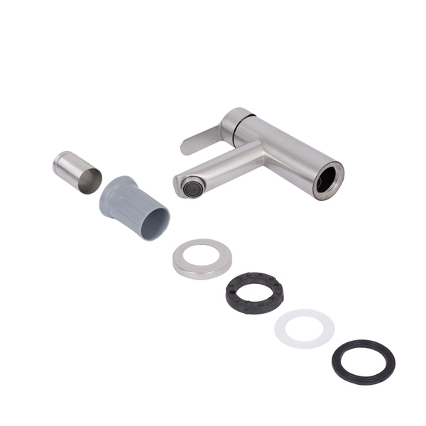 Змішувач для раковини Brinex Pure 001F низький Nickel (BRIPUR001FNKL)