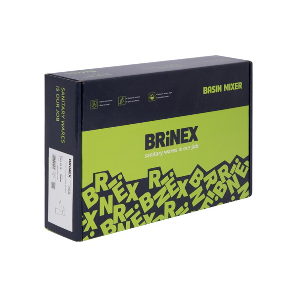 Змішувач для раковини Brinex Pure 001F низький Nickel (BRIPUR001FNKL)
