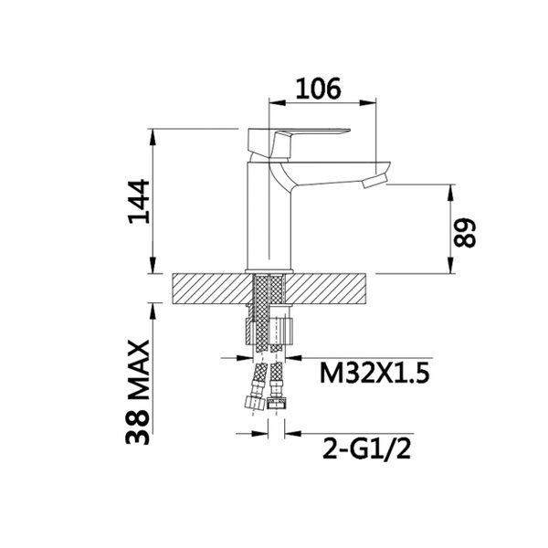 Змішувач для раковини Lidz Latwa 001 (k35) White (LDLAT001WHI45423)