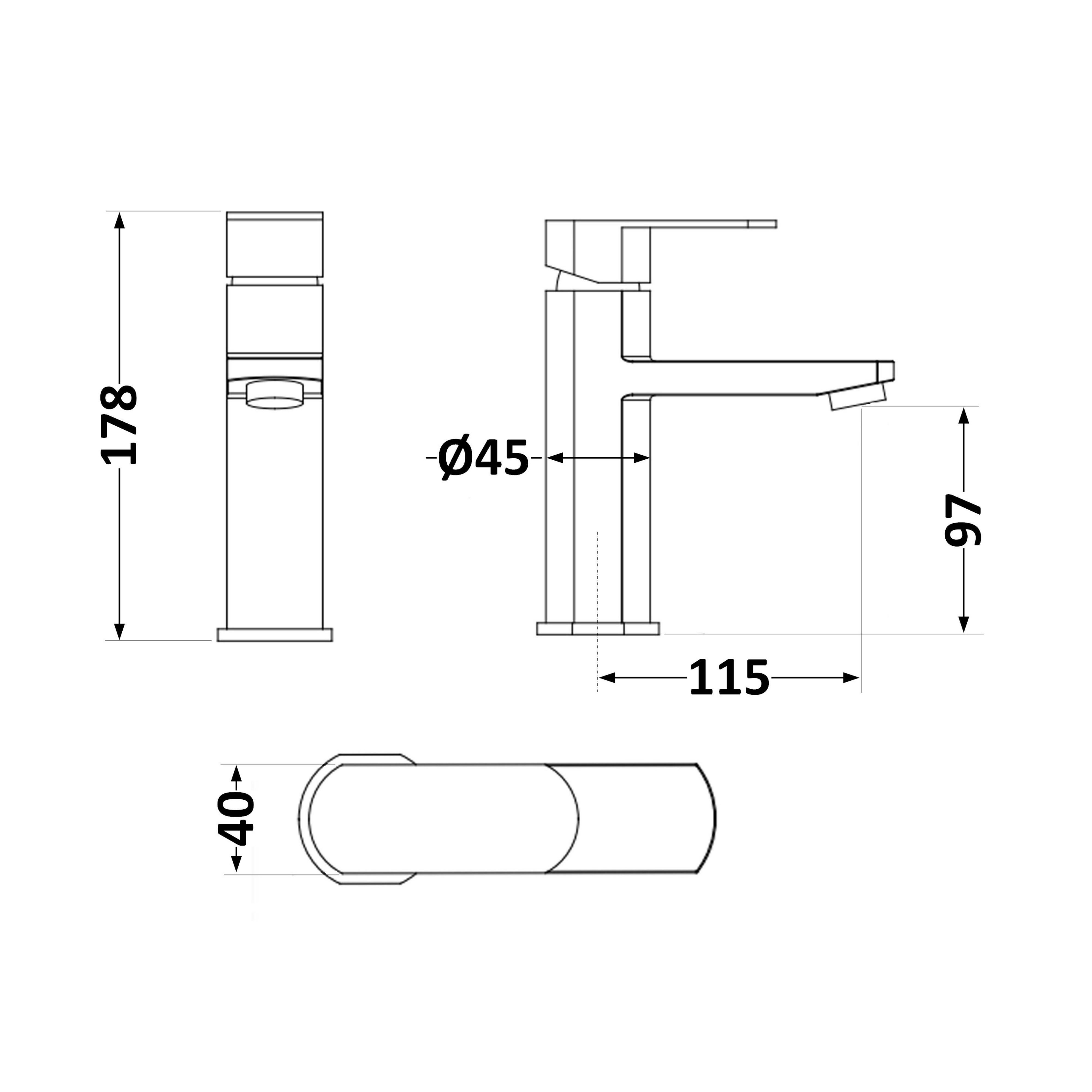Змішувач для раковини Lidz Luna 001F (k35) Nickel (LDLUN001FNKS46094)