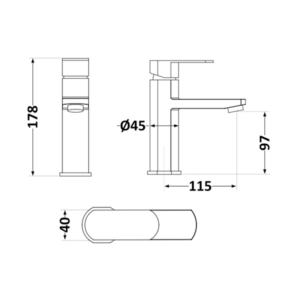 Змішувач для раковини Lidz Luna 001F (k35) Nickel (LDLUN001FNKS46094)
