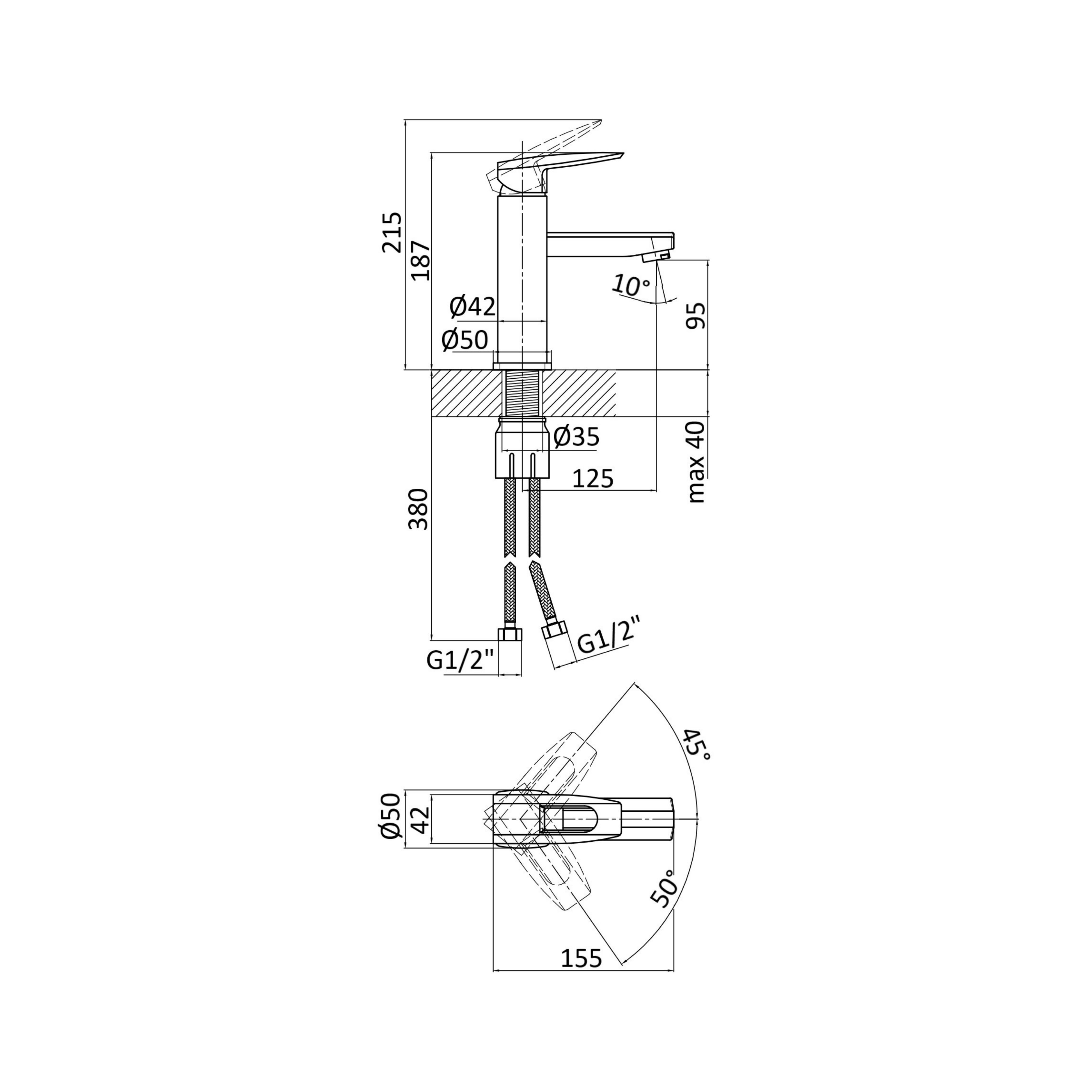 Смеситель для раковины Lidz Sofi 001F (k35) Chrome (LDSOF001FCRM22006)