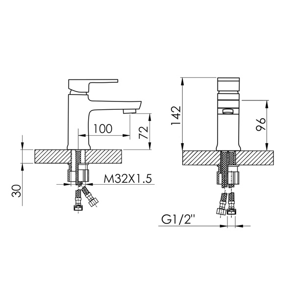 Змішувач для раковини Lidz Wawel 001 (k35) Chrome (LDWAW001CRM45387)