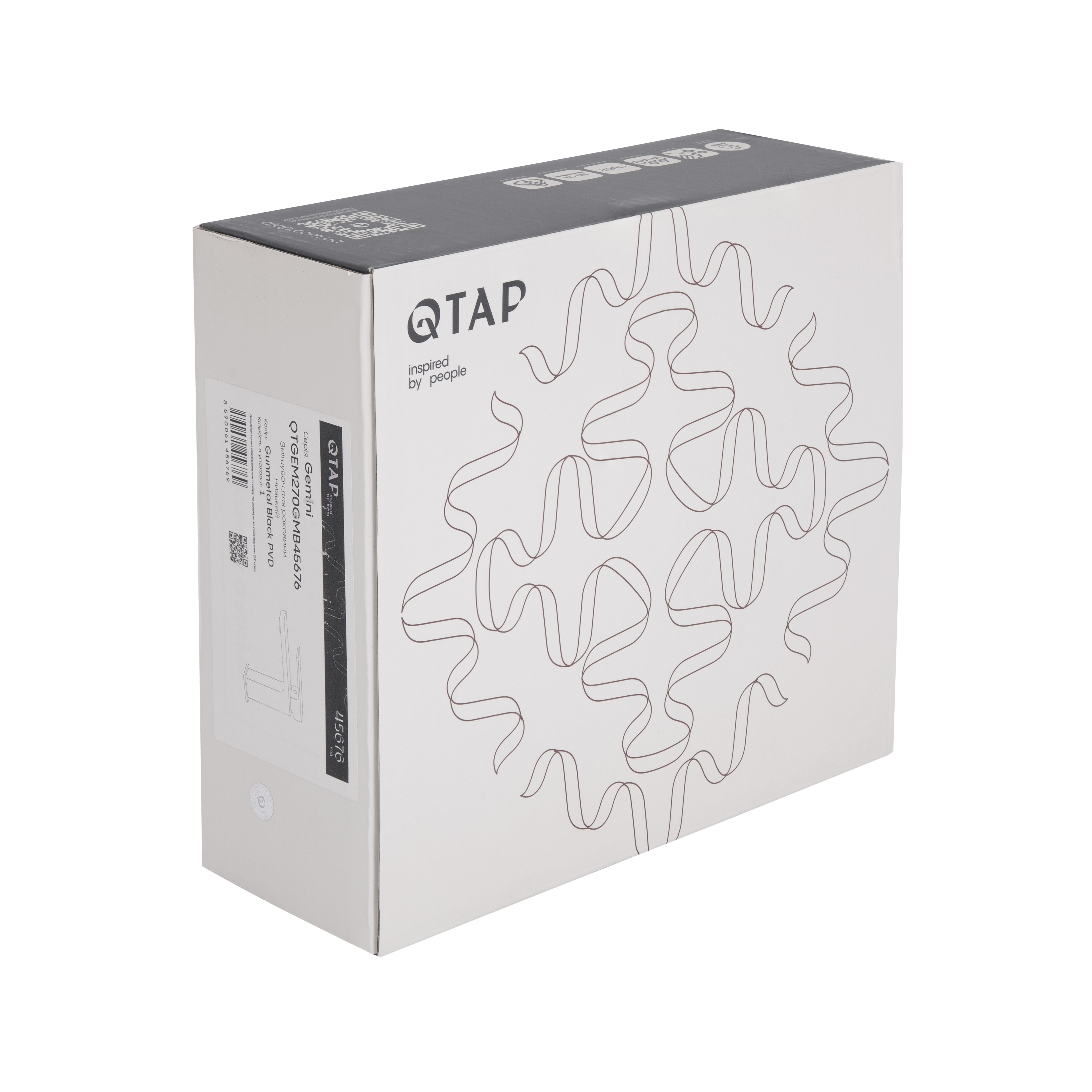 Змішувач для раковини Qtap Gemini Gunmetal Black PVD (QTGEM270GMB45676)