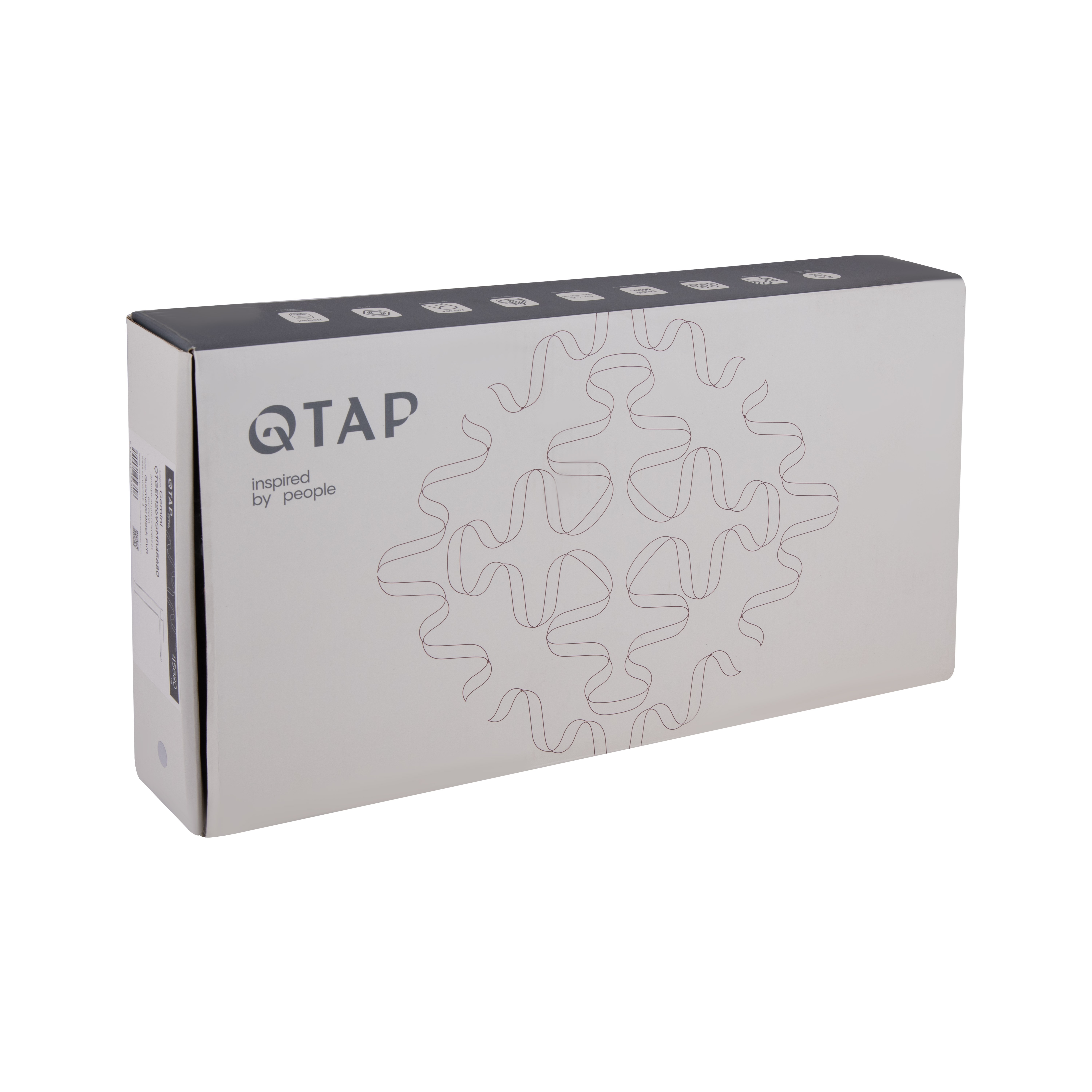 Змішувач для раковини Qtap Gemini високий Gunmetal Black PVD (QTGEM269GMB45680)