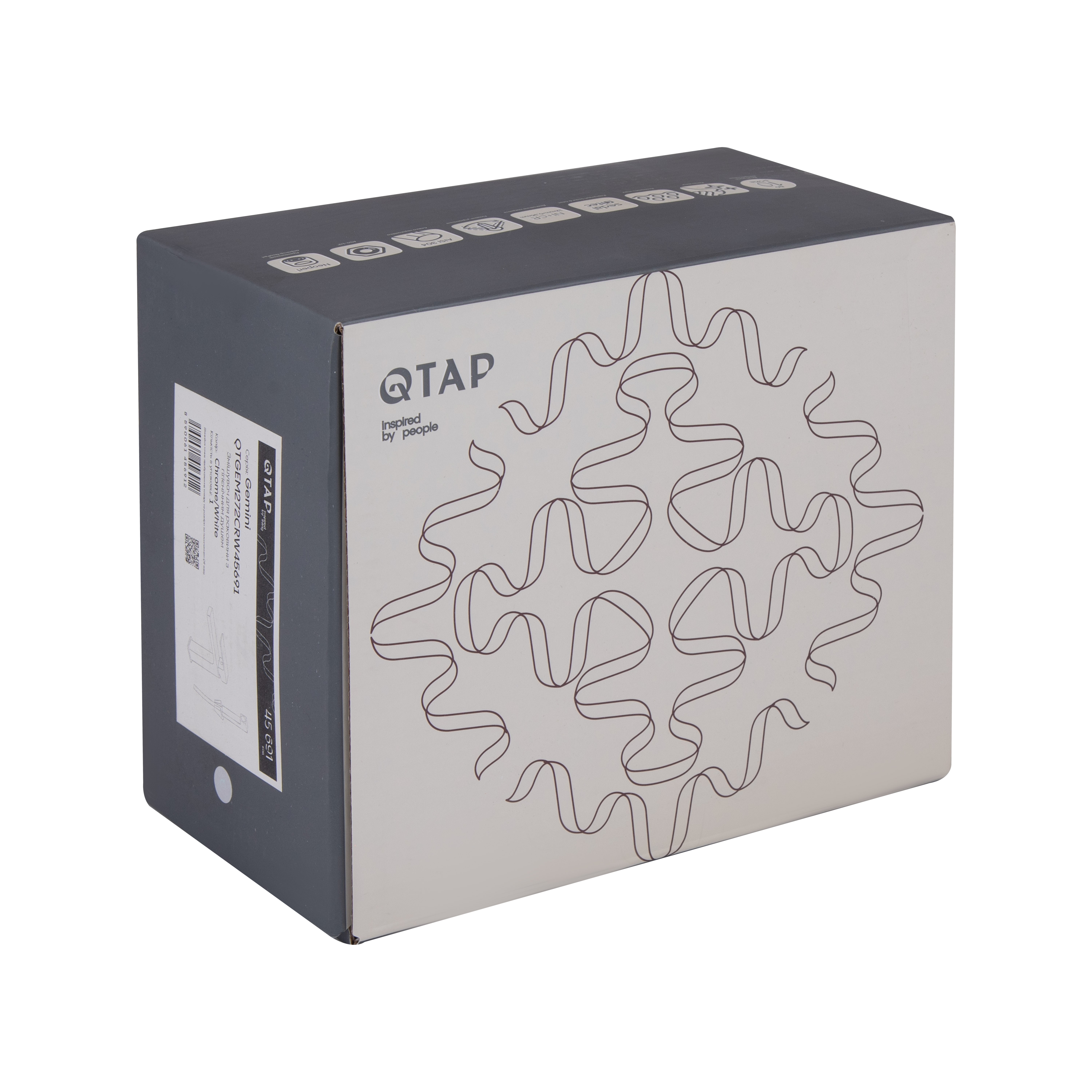 Змішувач для раковини Qtap Gemini (з гігієнічним душем) Black Matt (QTGEM272BLM45690)