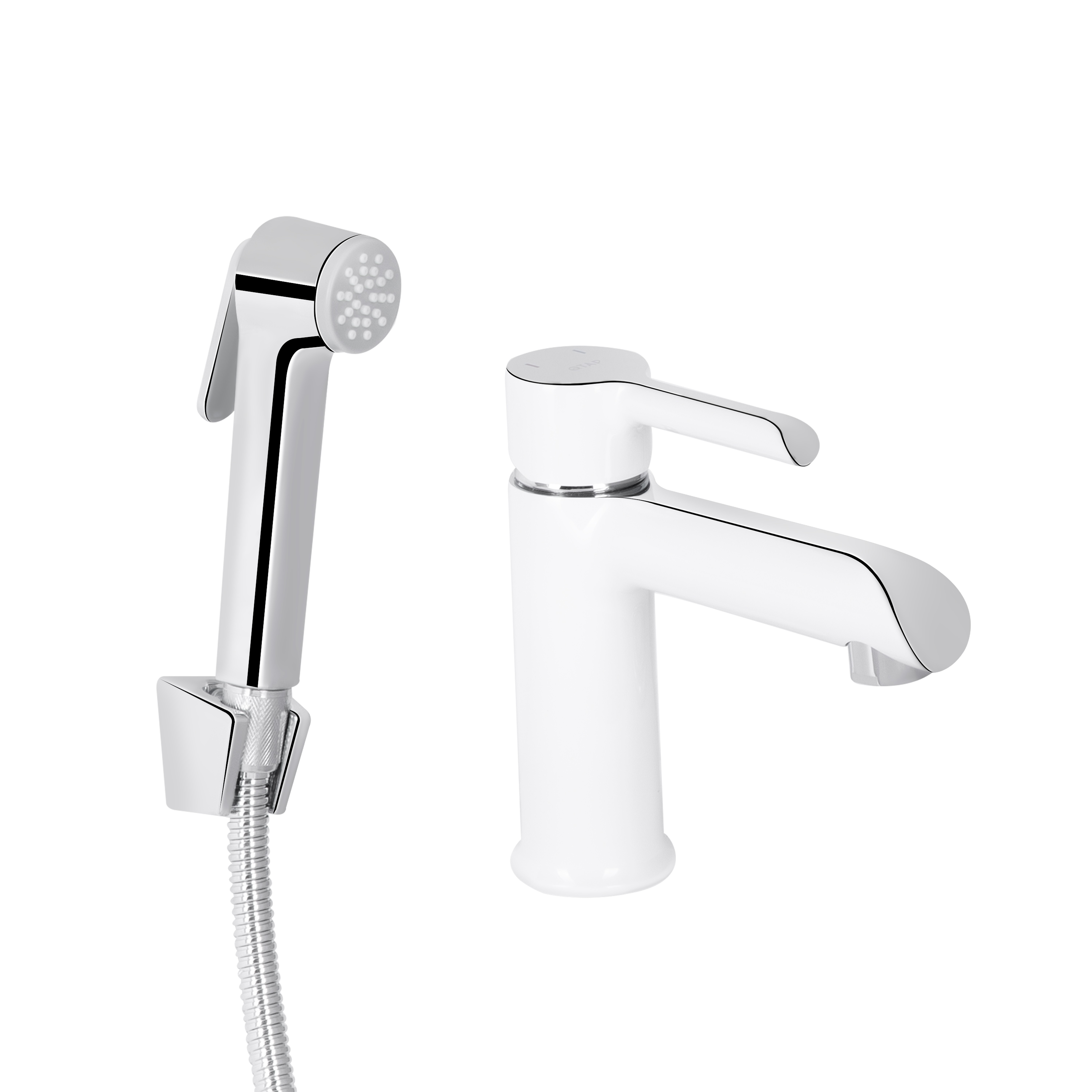 Змішувач для раковини Qtap Grand (з гігієнічним душем) Chrome/White (QTGRA272CRW45671)