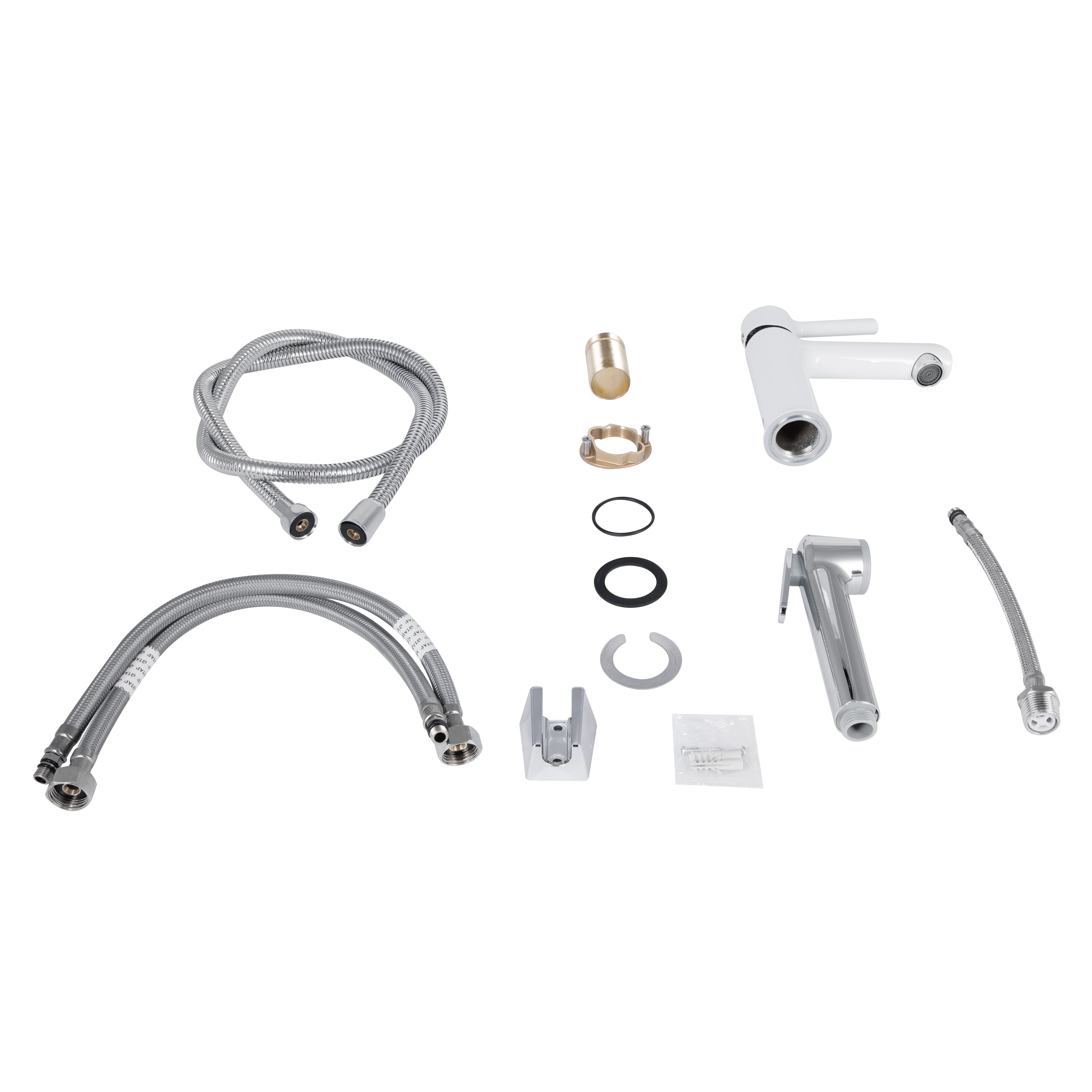 Змішувач для раковини Qtap Grand (з гігієнічним душем) Chrome/White (QTGRA272CRW45671)