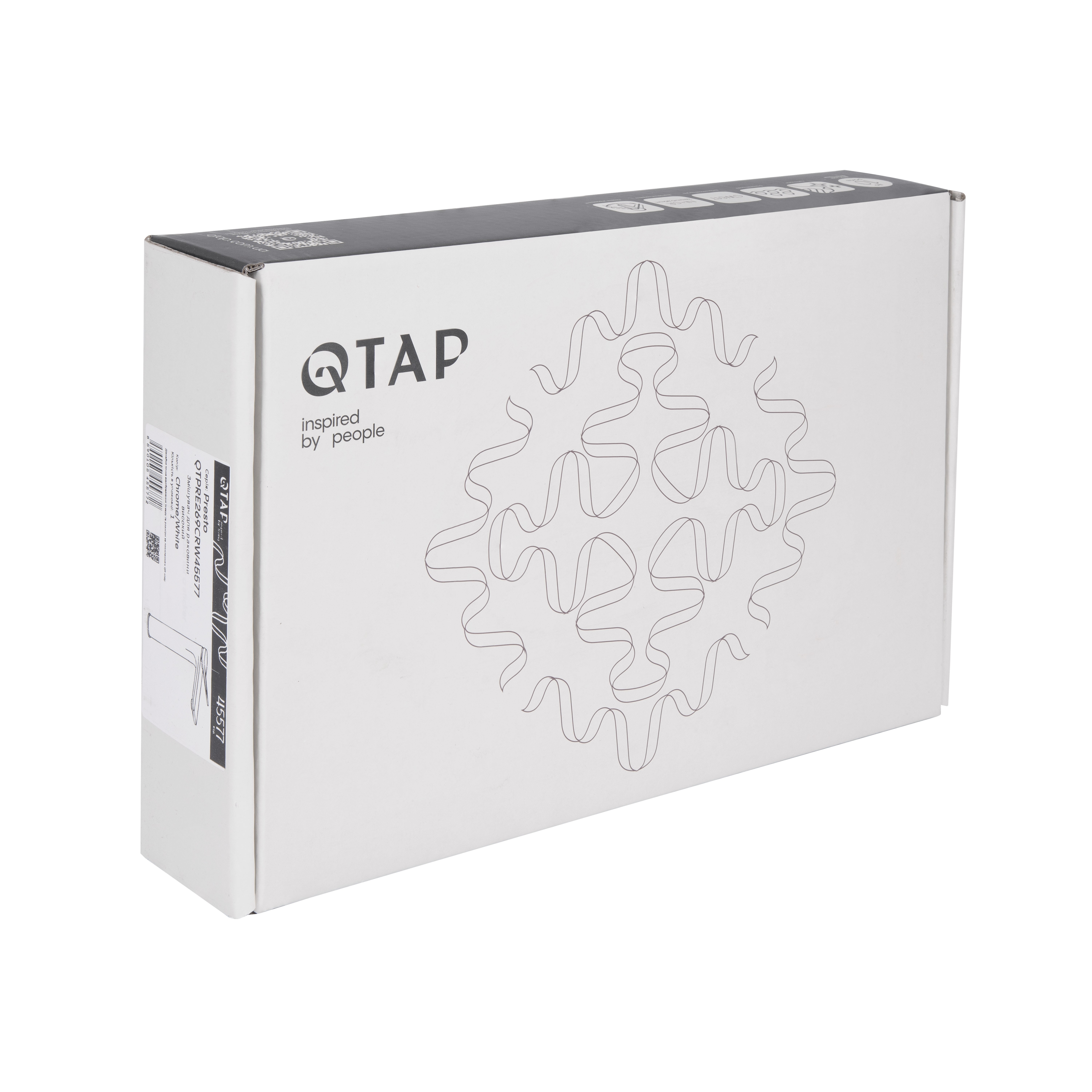 Змішувач для раковини Qtap Presto високий Chrome/White (QTPRE269CRW45577)