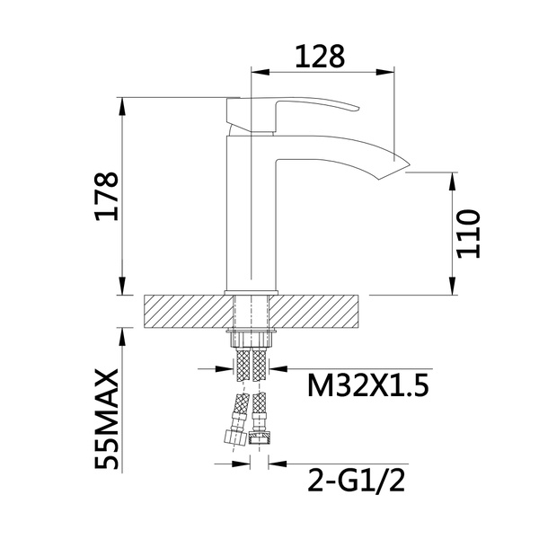 Змішувач для раковини Qtap Swan Cascada Chrome (QTSWA270CRM45564)