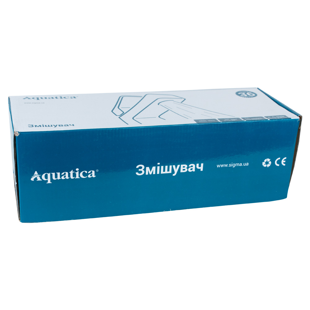 Смеситель для ванны Aquatica HK гусак прямой 350 мм дивертор встроенный картриджный Ø35 мм