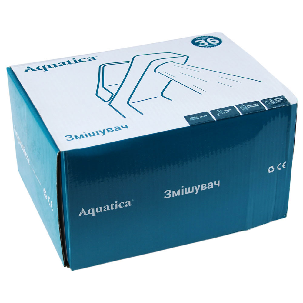 Смеситель для ванны Aquatica HL гусак прямой 150мм дивертор выносной картриджный Ø35 мм