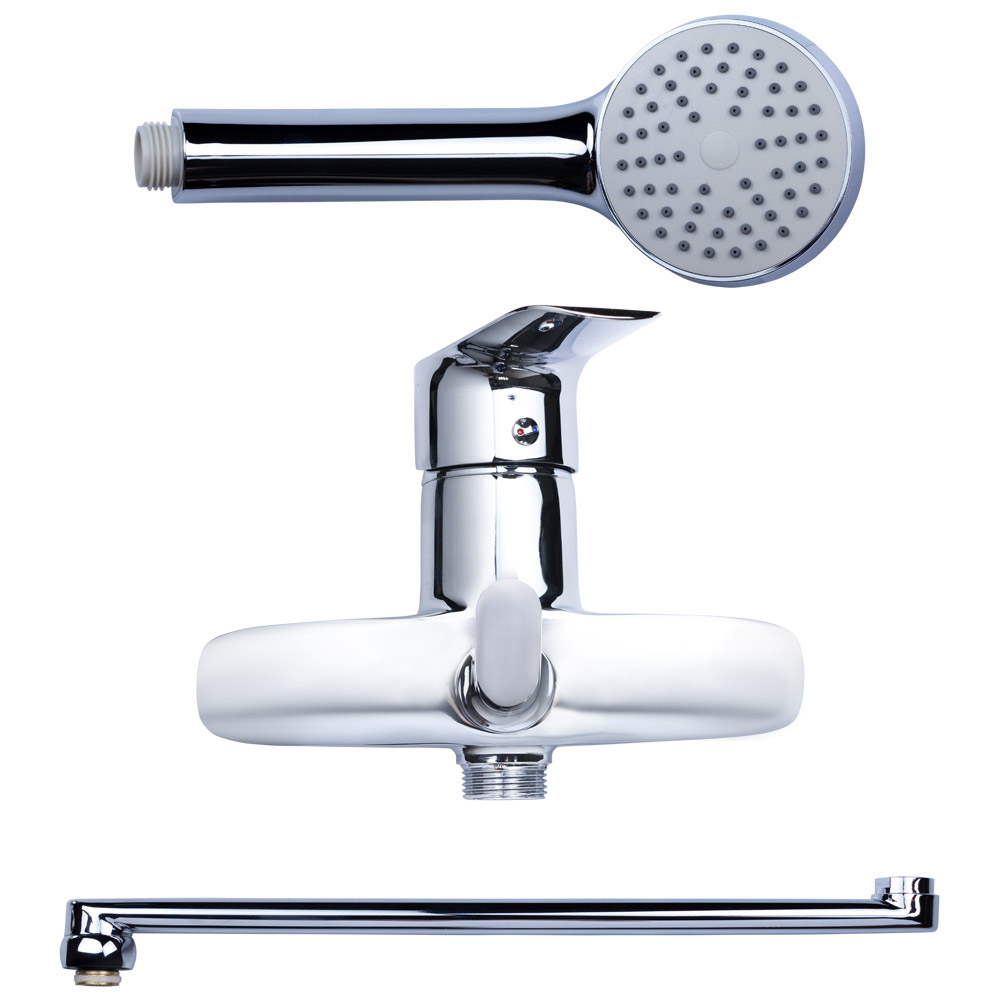 Змішувач для ванни Aquatica KN вилив прямий 350мм дивертор вбудований картриджний Ø40 мм