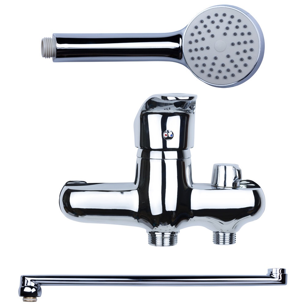 Змішувач для ванни Aquatica NL вилив прямий 350мм дивертор вбудований картриджний Ø40 мм