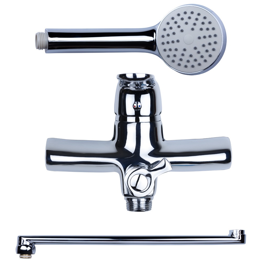 Змішувач для ванни Aquatica NM вилив прямий 350мм дивертор вбудований картриджний Ø40 мм