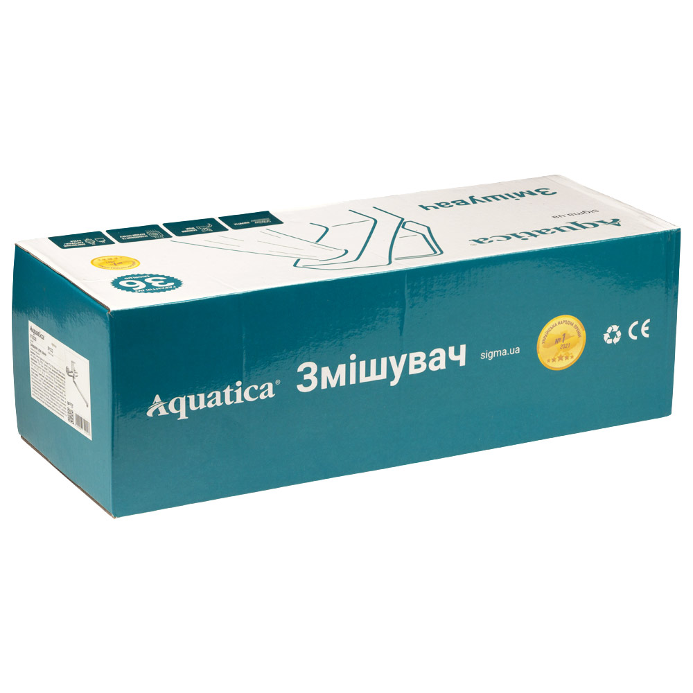 Змішувач для ванни Aquatica s30 прямий 350мм дивертор вбудований картриджний Ø35 мм