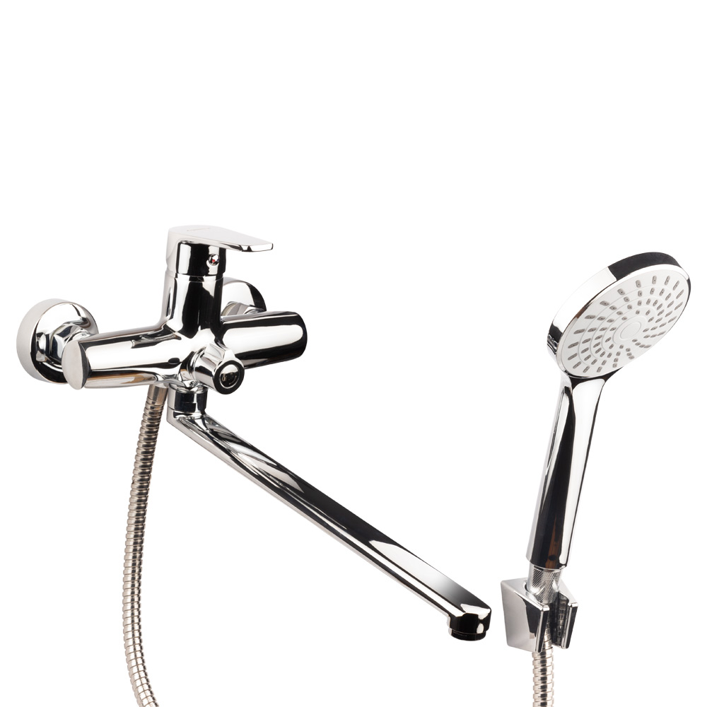 Змішувач для ванни Aquatica s30 прямий 350мм дивертор вбудований картриджний Ø35 мм