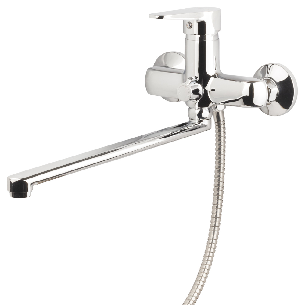 Змішувач для ванни Aquatica s31 прямий 350мм дивертор вбудований картриджний Ø35 мм