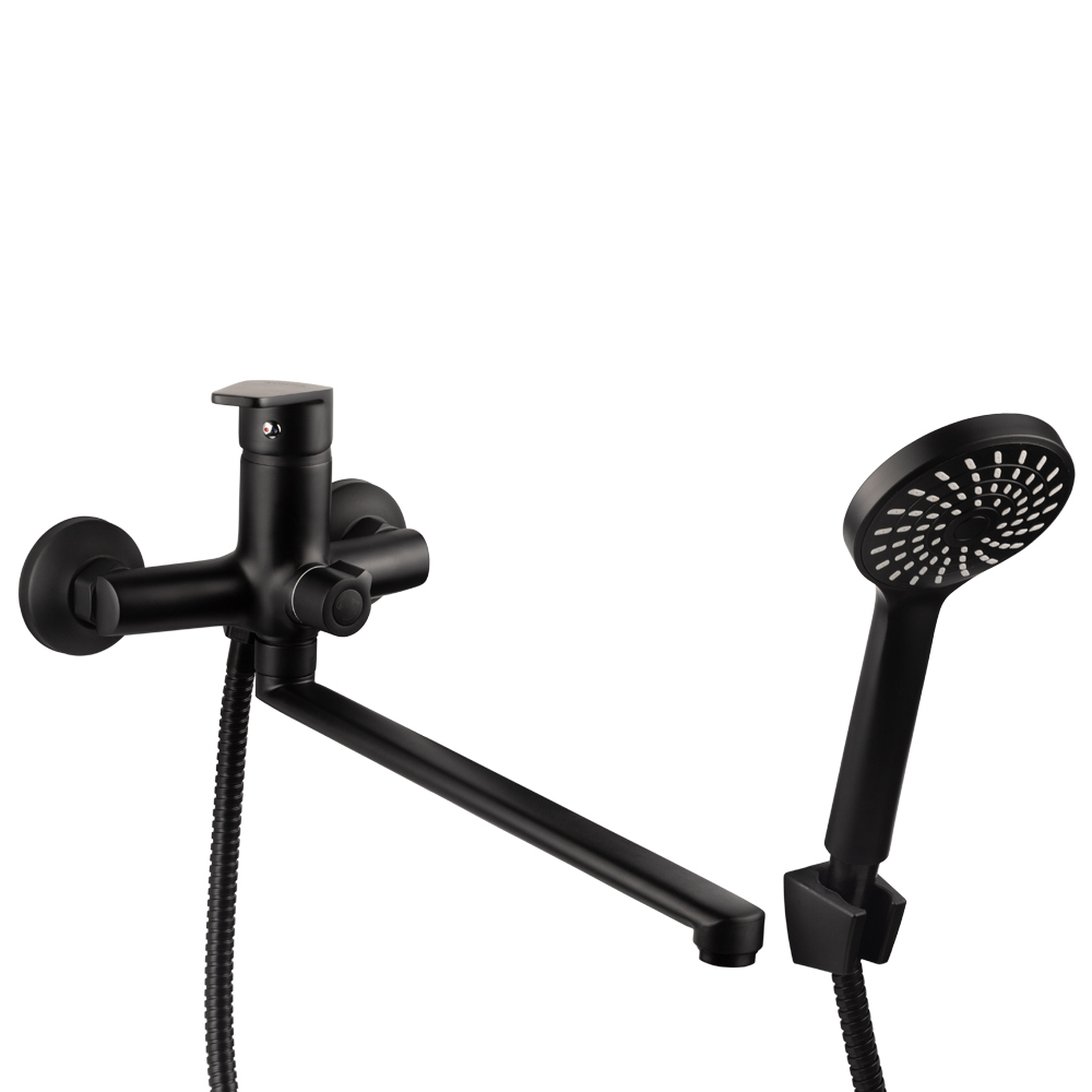 Змішувач для ванни Aquatica s37 прямий 350мм дивертор вбудований картриджний (B) Ø35 мм