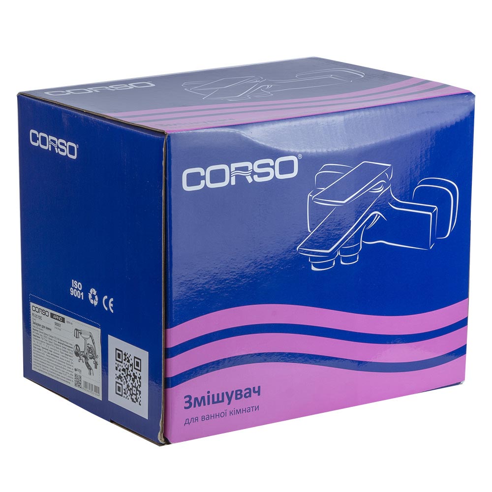 Смеситель для ванны Corso Arno 1/2" излив поворотный дивертор встроенный картриджный