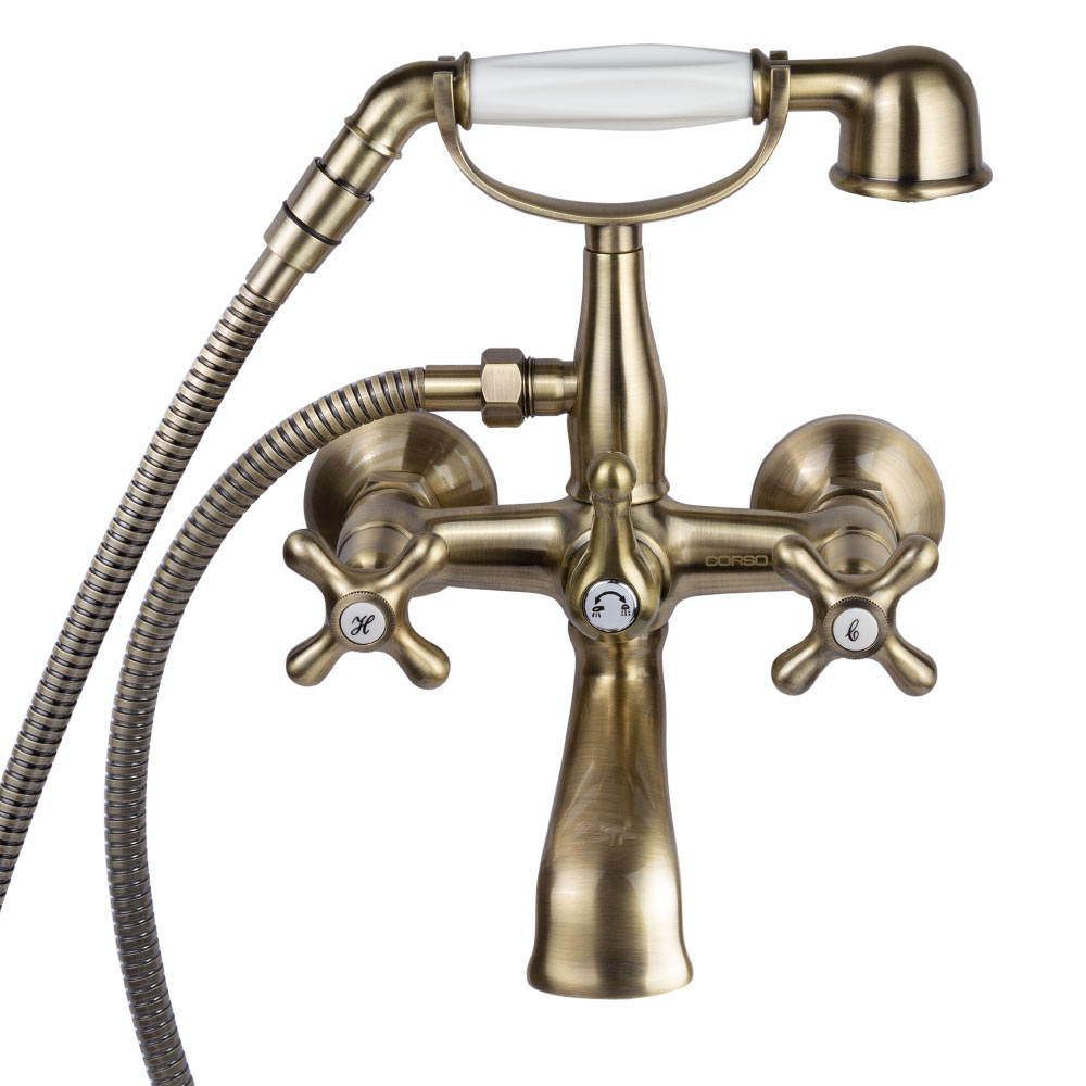 Змішувач для ванни Corso Brenta 1/2" вилив поворотний дивертор вбудований картриджний (K)