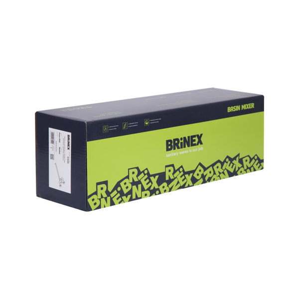 Змішувач для ванни Brinex Pure 005 з довгим поворотним виливом (з душовим гарнітуром) Nickel (BRIPUR005NKL)