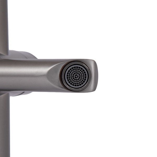 Змішувач для ванни Brinex Pure 006 з поворотним виливом (з душовим гарнітуром) Gunmetal Black (BRIPUR006GRP)