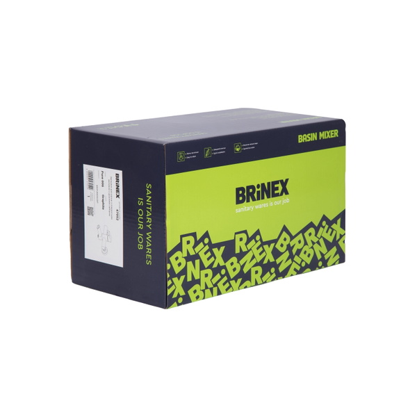 Змішувач для ванни Brinex Pure 006 з поворотним виливом (з душовим гарнітуром) Gunmetal Black (BRIPUR006GRP)