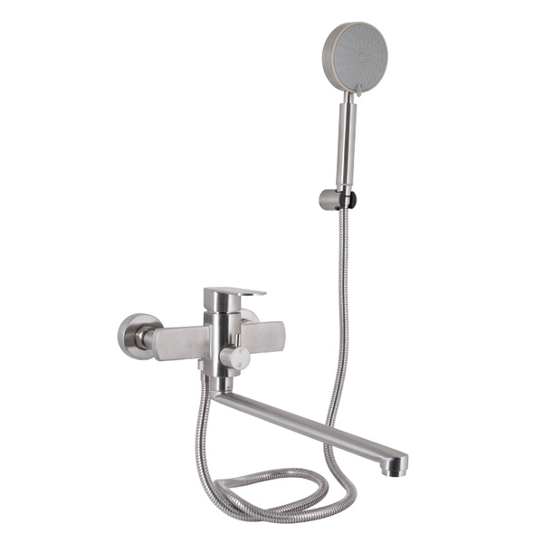 Змішувач для ванни Lidz Luna 005 (з душовим гарнітуром) (k35) Nickel (LDLUN005NKS46093)