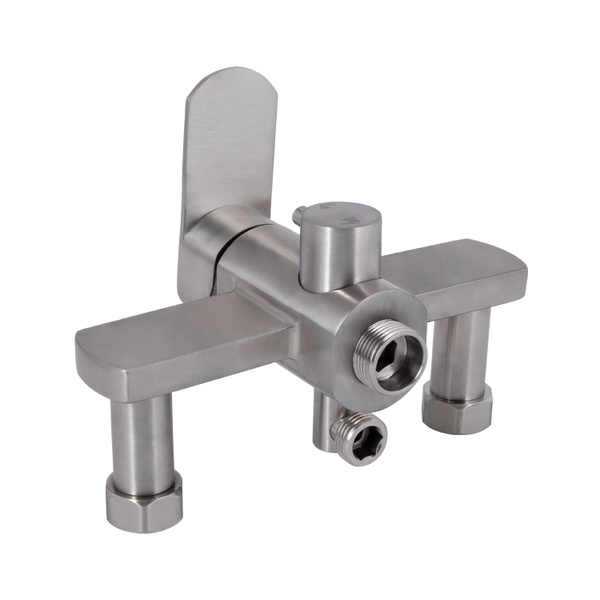 Змішувач для ванни Lidz Luna 005 (з душовим гарнітуром) (k35) Nickel (LDLUN005NKS46093)