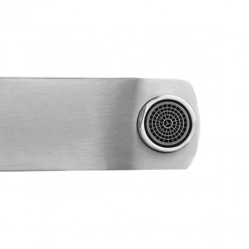 Смеситель для ванны с поворотным изливом и душевым гарнитуром Lidz Luna 006 Nickel (k35) (LDLUN006NKS49190)