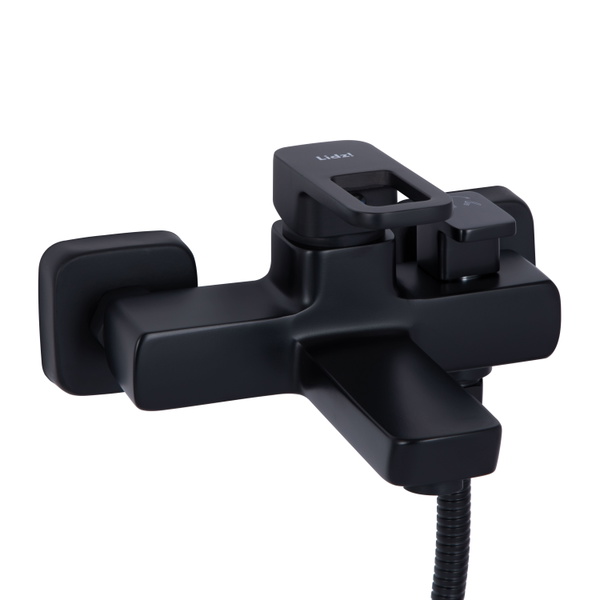 Змішувач для ванни Lidz Wawel 006 (з душовим гарнітуром) (k35) Black (LDWAW006BLA45393)