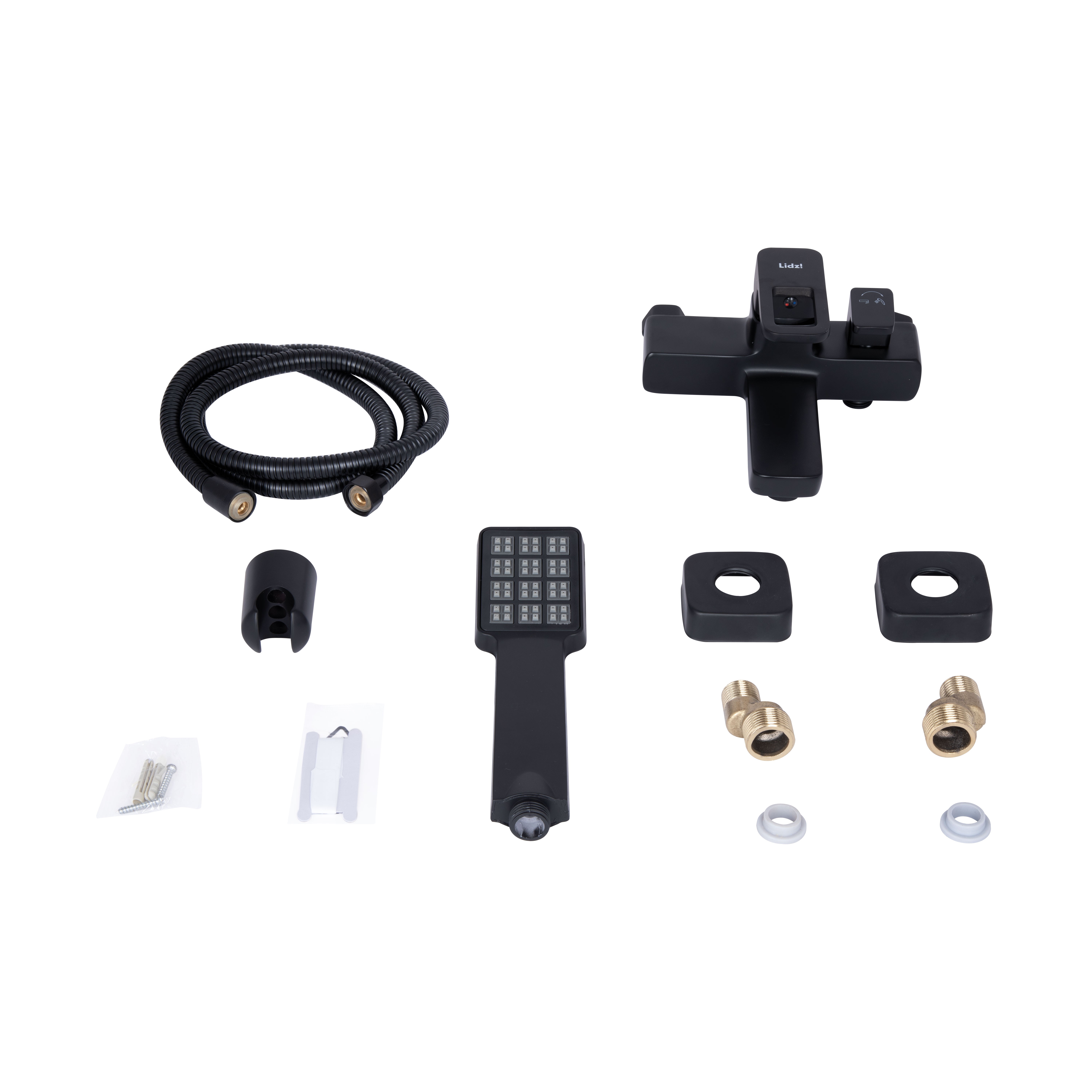 Змішувач для ванни Lidz Wawel 006 (з душовим гарнітуром) (k35) Black (LDWAW006BLA45393)