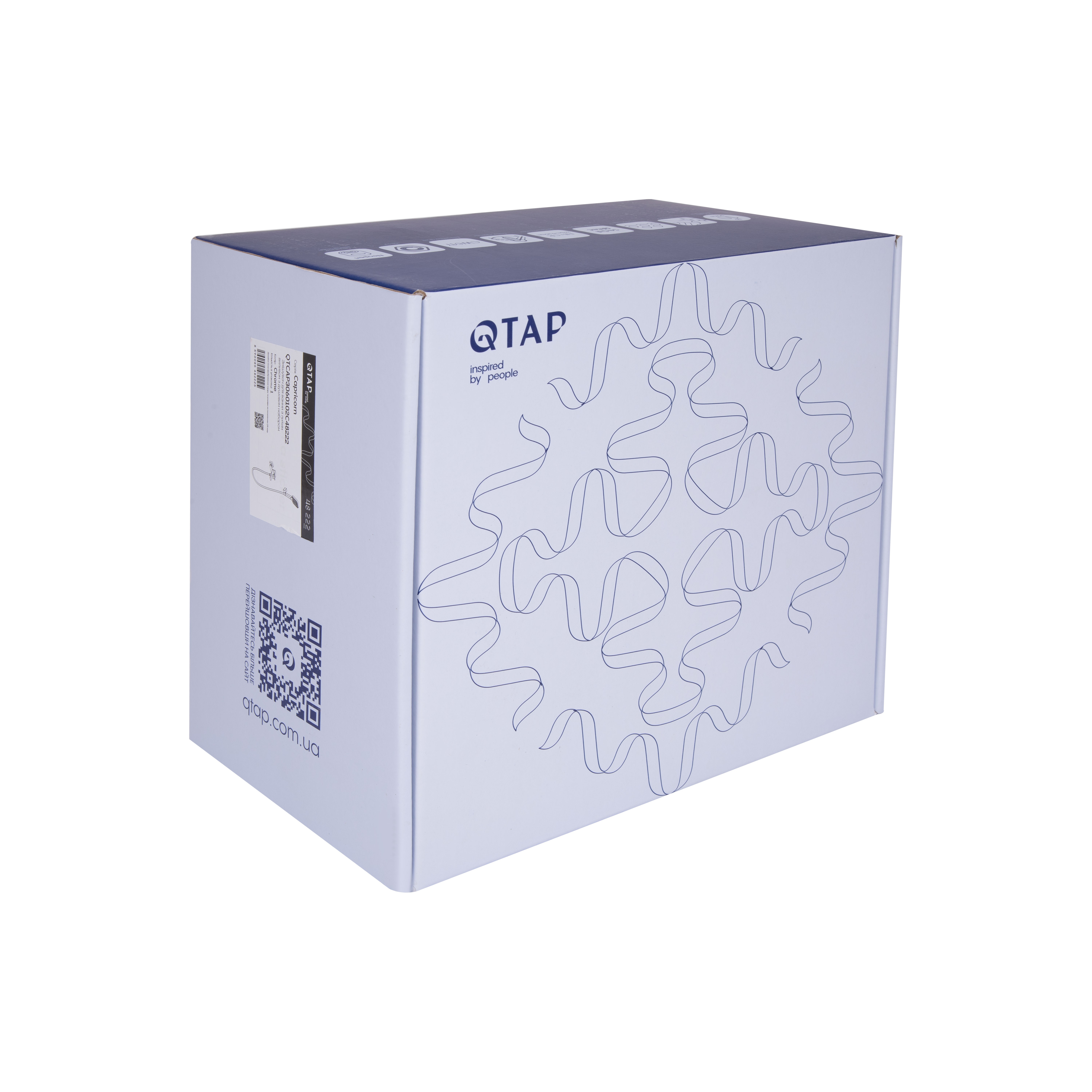 Змішувач для ванни Qtap Capricorn із душовим гарнітуром Chrome (k35) (QTCAP3060102C48222)