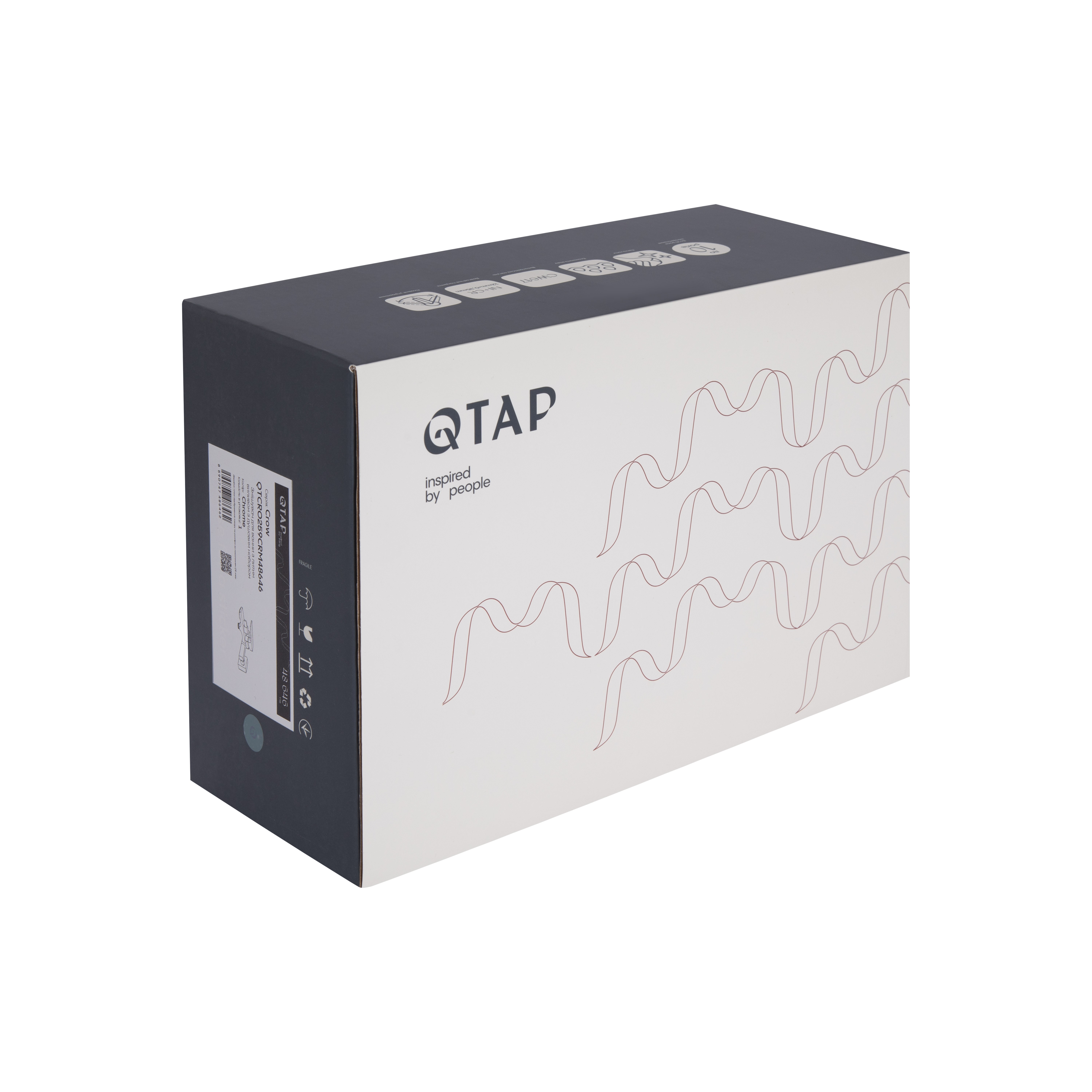 Смеситель для ванны с душевым гарнитуром Qtap Crow Chrome (QTCRO259CRM48646)